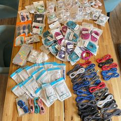 Job lot of 150 new braided fast-charging cables and extras