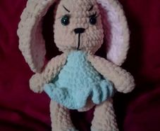 Crochet bunny with green dress