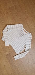 Hollister White Crochet Jumper - S