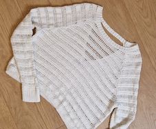 Hollister White Crochet Jumper - S