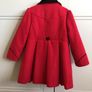 Dunnes Christmas Red Girls Coat Age 3-4 Image 2