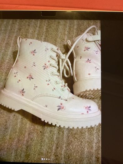 Next girls ankle boots cream and floral boots