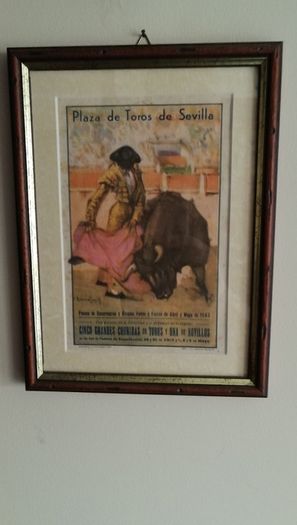 Old Spanish Print/leaflet Seville Framed