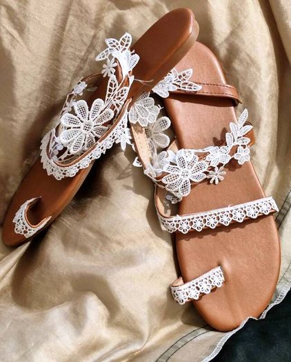 Womens Lace Flat Sandals Size 43