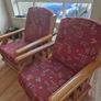 Wooden framed couch and Armchairs Image 4