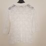 Suncoo Cream Off-White Crochet Knit Short Sleeve Polo Shirt Pointelle Top T3/12UK/40EU Image 7