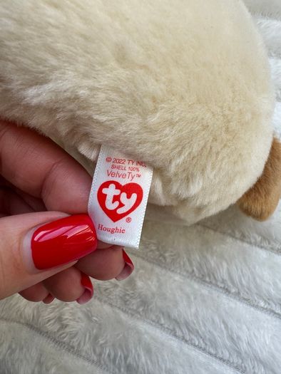 Ty Beanie approx. 8" Houghie the Bulldog Plush Used Please see photos