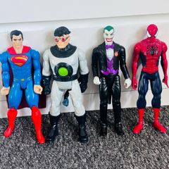 Superman, Doctor Octopus and Spiderman action figures