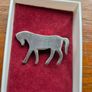 Vintage Silver toned Horse Brooch and Box Image 2