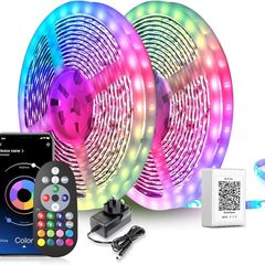 FREE SHIPPING LED Strip Lights 30m (2 Rolls of 15m) Ultra-Long Music Sync, App Control with Remote, RGB Tape for Bedroom