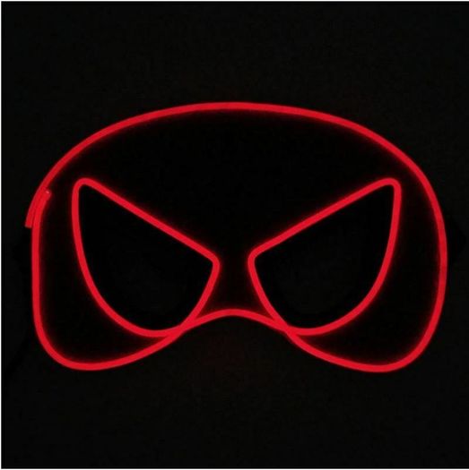 Halloween LED Neon Eye Mask Costume Light Up Kids Happy Birthday Party EL Masks