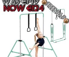 NEW SALE | Gymnastics Bars, Junior Training Kip Bar Gymnastics Equipment for Home Garden, Adjustable Height Gymnastic Folding Horizontal Bar