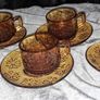 Vereco amber glass coffee set Image 2