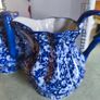 Set of 2 Victoria Ware Ironstone Pitcher, Calico Blue & White Floral flower transfer ware. each 80.00 Euro each or the set of 2 for  150.00 euro Made in England, in very good condition . Image 7