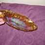 Vintage Amber Carnival Glass Sunflower pattern dish Image 3