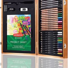 Wooden Gift Box, Complete 35 Piece Art Set with Colouring Pencils, Pastels & Accessories, Ideal Collection for Drawing, Sketching & Crafts, Premium Hobbyist Quality Kit (FREE POSTAGE)