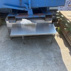 Stainless steel shelves and basin