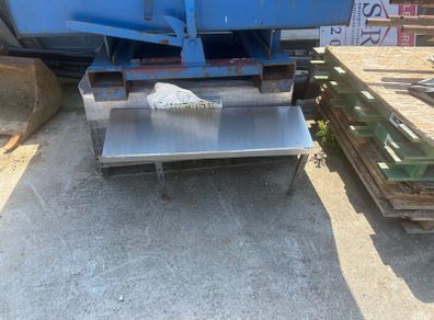 Stainless steel shelves and basin