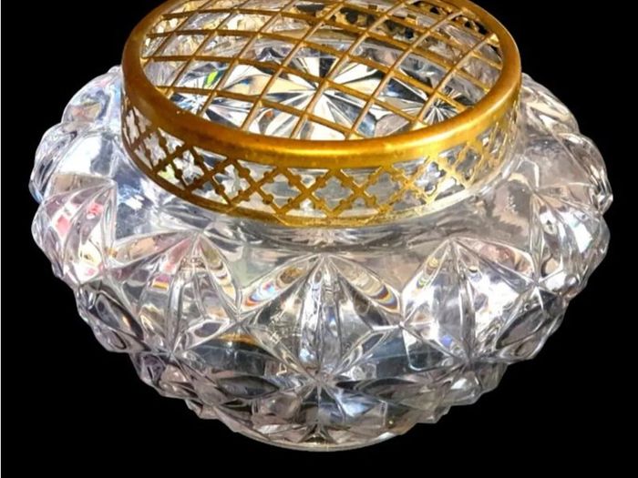 Vintage Harrods Heavy Cut Crystal Rose Bowl