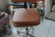Antique office chair brown leather with extra cushion