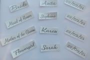 Personalised wedding hanger adhesive decals.