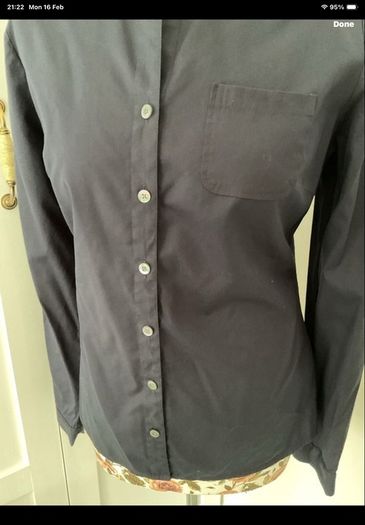 shirt Tommy Hilfiger size us 8 uk 12 navy grandfather collar