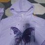 girls purple fish net sleeved hoody Image 3