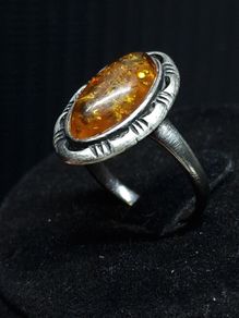 Sterling Silver 925 Amber Ring