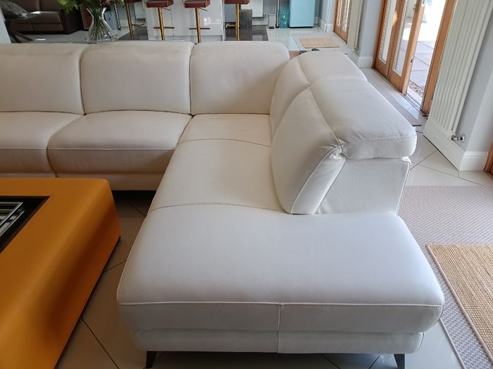 Leather sofa Italian White BARDI brand