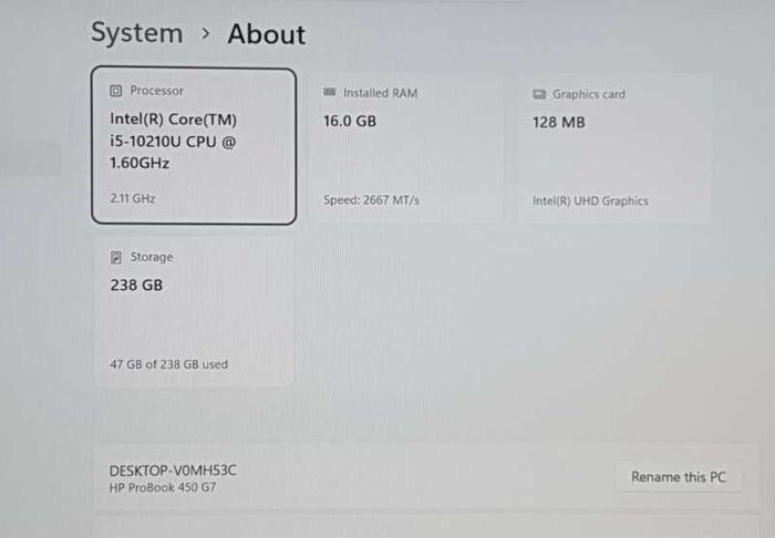 HP ProBook 450 G7 - i5 10th Gen | 16GB RAM | Business Laptop