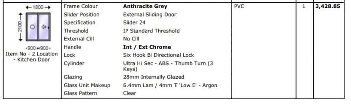 Double sliding door Grey