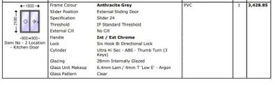 Double sliding door Grey