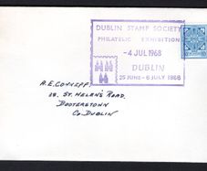 1968 Ireland Dublin Stamp Society Philatelic Exhibition Chow cancel on cover