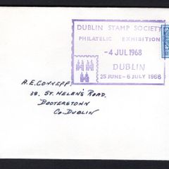 1968 Ireland Dublin Stamp Society Philatelic Exhibition Chow cancel on cover