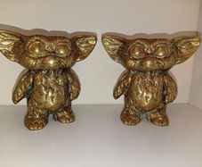 Gremlin sculptures / 2 x Gizmo figurines / statues Vintage solid brass Heavy figurines approx 9cm