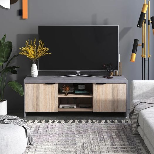 Modern Wooden TV Stand, 120Lx40Wx44cm Grey (FREE POSTAGE)