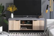 Modern Wooden TV Stand, 120Lx40Wx44cm Grey (FREE POSTAGE)