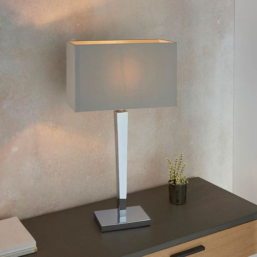 Wall Light with Silk Faux Shade Grey