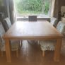 Danube solid Oak Table with 6 leather chairs Image 2