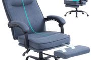 Ergonomic Office Chair with Footrest Heavy Duty Fabric Adjustable Height
