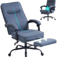 Ergonomic Office Chair with Footrest Heavy Duty Fabric Adjustable Height