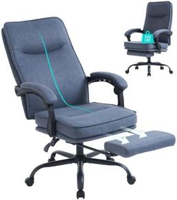 Ergonomic Office Chair with Footrest Heavy Duty Fabric Adjustable Height