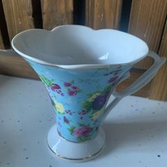 Vintage Ashford Collection Ireland Coffee Cup + saucer (Light Blue & floral)