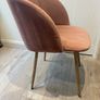 Pinky Velvet Accent Chair with arm rest and Wooden effect Metal Legs Image 5