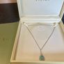 9ct White Gold 0.10ct Diamond and Blue Topaz Teardrop Pendant Image 6