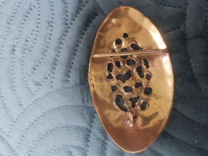 Vintage handmade brass and copper buckle