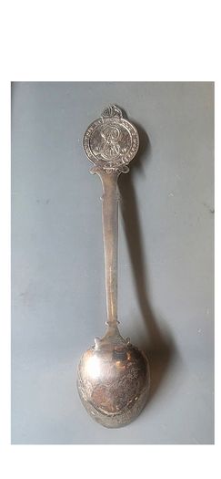 Sterling Silver Coronation Spoon 1927 Birmingham, Edward VII Enamel