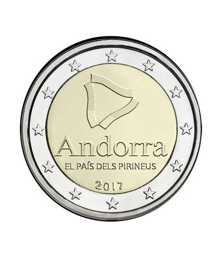 Andorra 2 Euro Commemorative Coin 2017 - The Land in the Pyrenees. Blister Card. BU