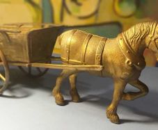 Horse with Cart Ornament Statue Figure Scuplture