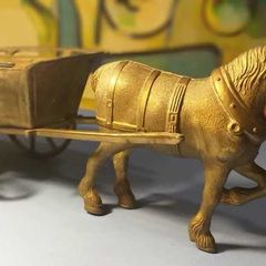 Horse with Cart Ornament Statue Figure Scuplture
